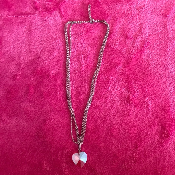 Swarovski Heart Necklace Crystal on Silver Chain - Picture 4 of 5